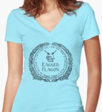 Visit the Ragged Flagon! Women's Fitted V-Neck T-Shirt