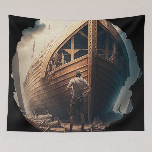 Item preview, Noah standing Infront of the Ark designed and sold by ThroughHisGrace.