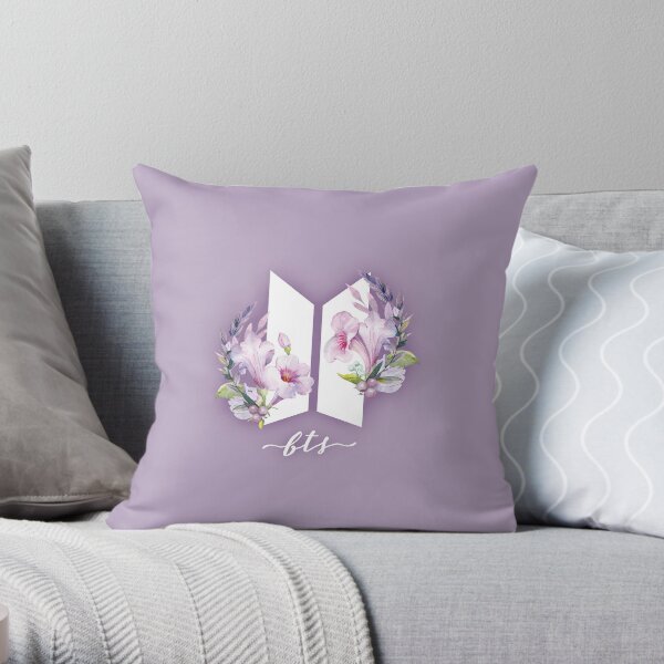 BTS Flowers Throw Pillow