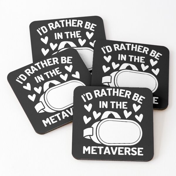 Aperçu de l'œuvre Je serais plutôt dans le cadeau de casque Metaverse Cool Metaverse pour les amateurs de réalité virtuelle créée et vendue par DadJokeDescript.