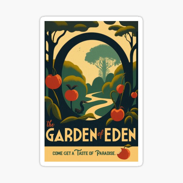 The Garden of Eden - Vintage Travel Poster Sticker