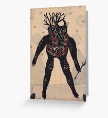 Altmodischer Krampus Grußkarte