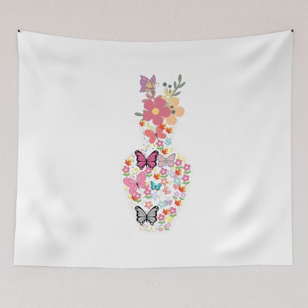 Item preview, Butterfly Pattren With Very Nice Vase And flowers designed and sold by Onasaart.