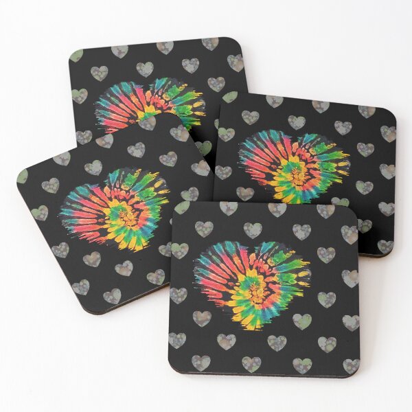 Artikelvorschau, Herzmuster, Hybrid-Batikdesign, Regenbogenfarbe, Kunsthandwerk im Retro-Stil, Grafik-Vintage-Liebhaber entworfen und verkauft von Dodern.