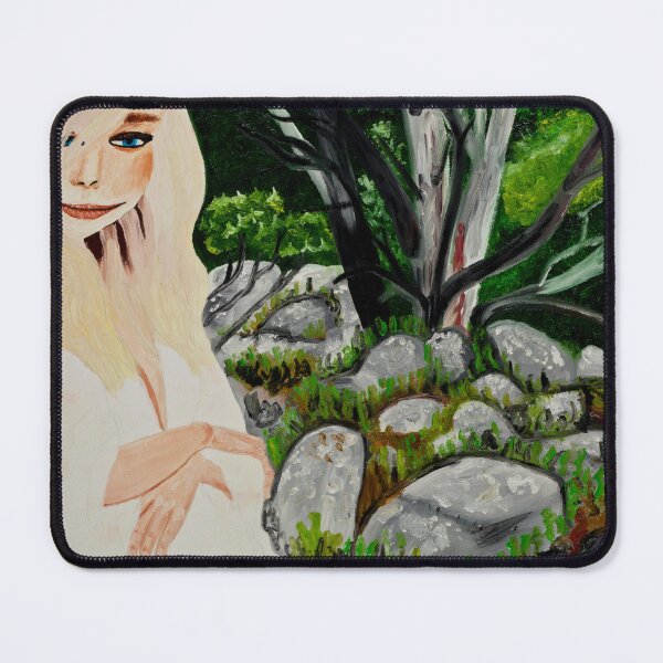 Item preview, Woman on Sphinx Rock Track designed and sold by JDLPaintings.