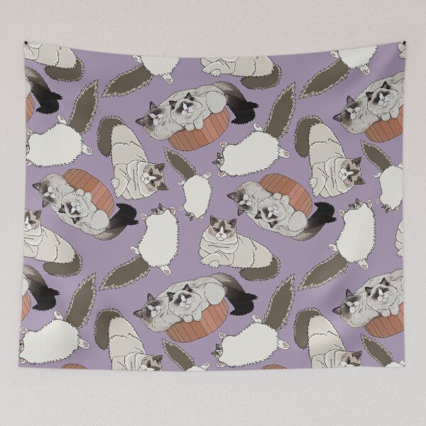Item preview, Ragdoll Cats Seamless Pattern - Lavender designed and sold by EcoElsa.