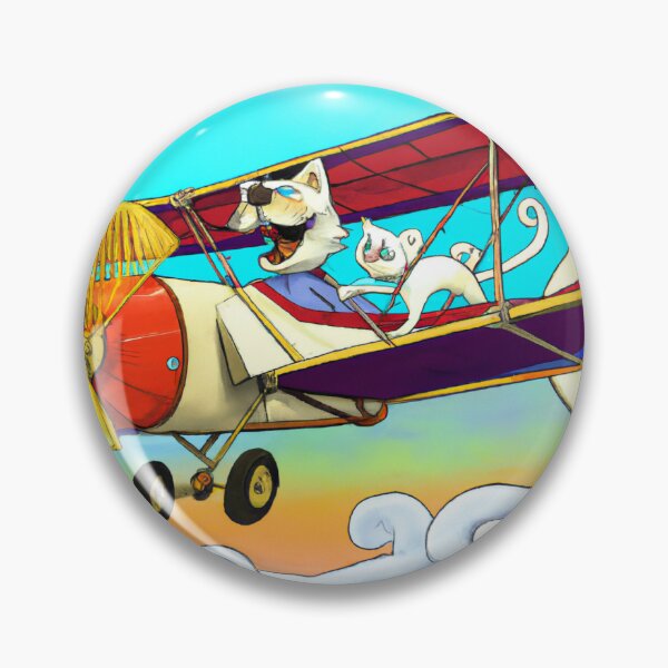 Item preview, In to the Adventure, Comics Style Drawing of Cats on a Biplane designed and sold by seprinious.