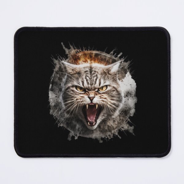 Item preview, Light Brown Cat With Yellow Eye Looking Angry And Wild With Smoked Background designed and sold by adembulut.