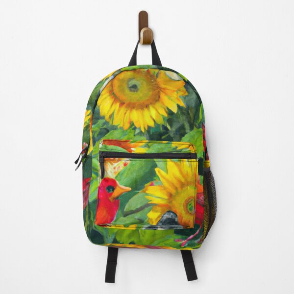 Item preview, Sunflowers Cardinal Birds Watercolor Painting | A beautiful Oil Painting designed and sold by Color-Me-Blue.