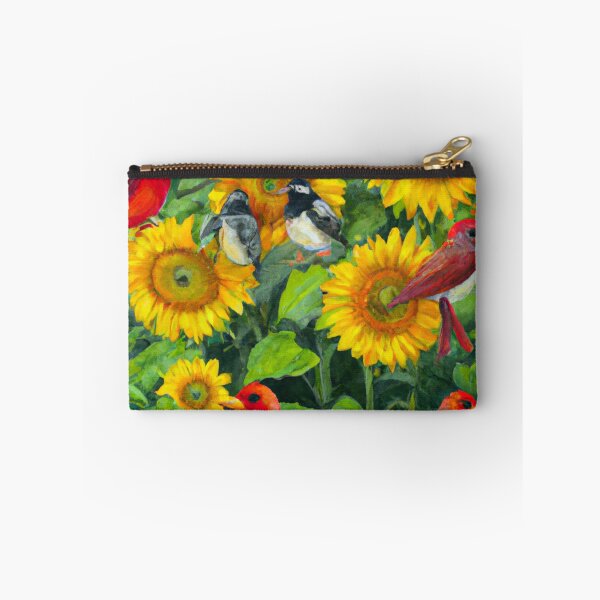 Item preview, Sunflowers Cardinal Birds Watercolor Painting | A beautiful Oil Painting designed and sold by Color-Me-Blue.