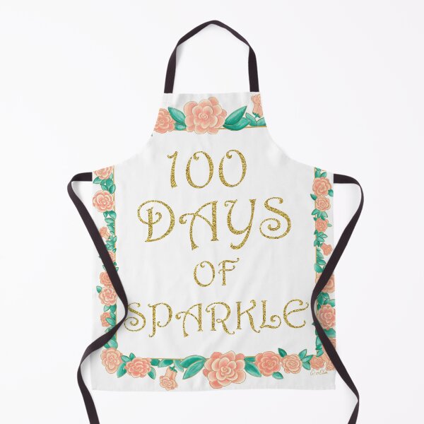 Item preview, 100 Days of Sparkle - 100 Days of School - Gold & Roses Border - White designed and sold by EcoElsa.