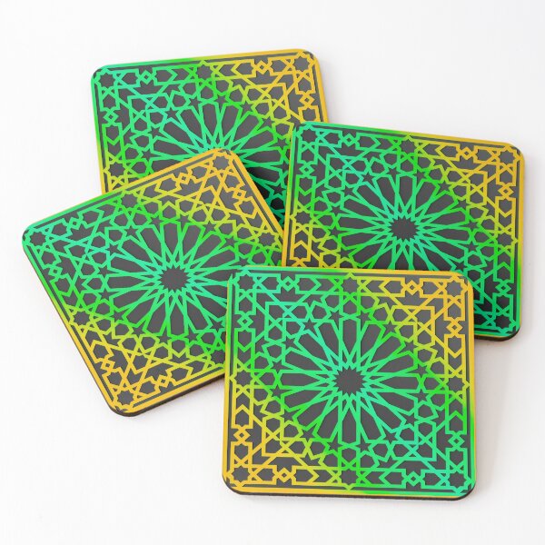 Item preview, Geometric ornament in arabian style. Yellow and green gradient arabesque pattern. designed and sold by Patternomania.