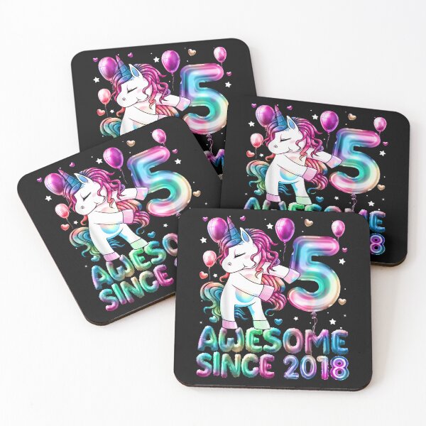 Item preview, 5 Years Old Unicorn Flossing 5th Birthday Girl Unicorn Party T-Shirt designed and sold by Baron-Hagen.