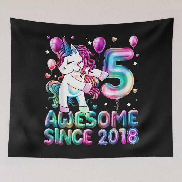 Item preview, 5 Years Old Unicorn Flossing 5th Birthday Girl Unicorn Party T-Shirt designed and sold by Baron-Hagen.