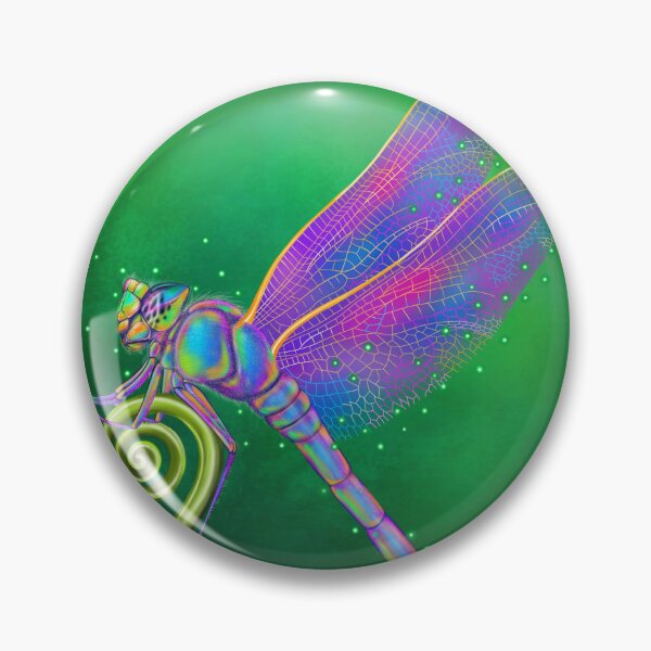 Item preview, Glowing dragonfly resting on a tendril with a small blue snail on an emerald background designed and sold by NIUSSbyIustinaT.