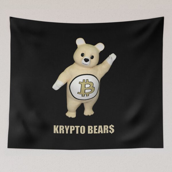 Item preview, KRYPTO BEAR$ Bitcoin Bear Waving designed and sold by ToxicHoney.