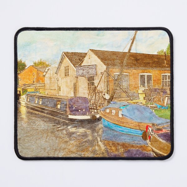 Item preview, Narrowboat Canal Boat Yard - Canal Art designed and sold by Running-Duck.