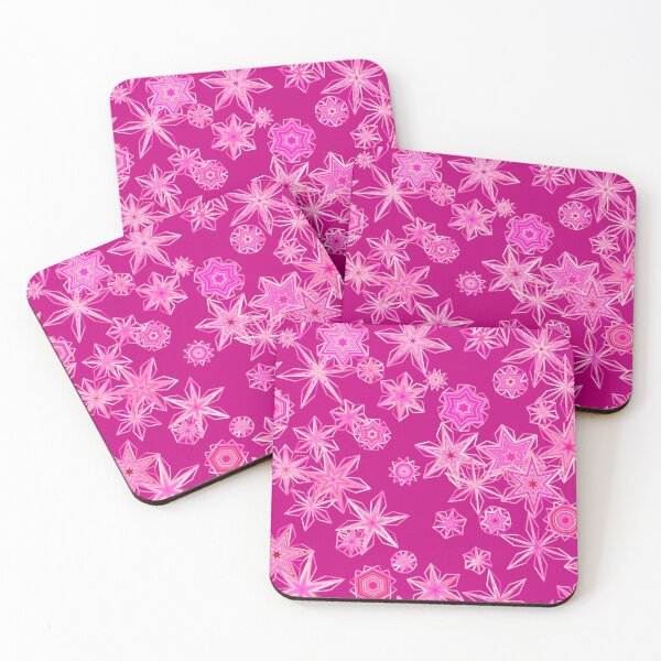 Item preview, Modern Geometric Snowflakes, Deep Fuchsia Pink  designed and sold by Marymarice.
