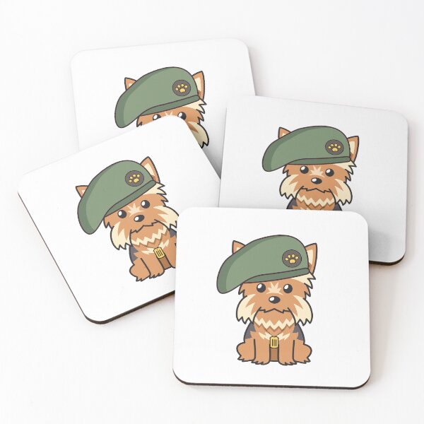 Item preview, Cute Green Beret Yorkshire Terrier guard dog on duty designed and sold by Pet Station.