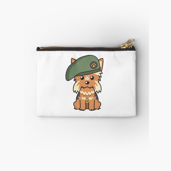 Item preview, Cute Green Beret Yorkshire Terrier guard dog on duty designed and sold by Pet Station.