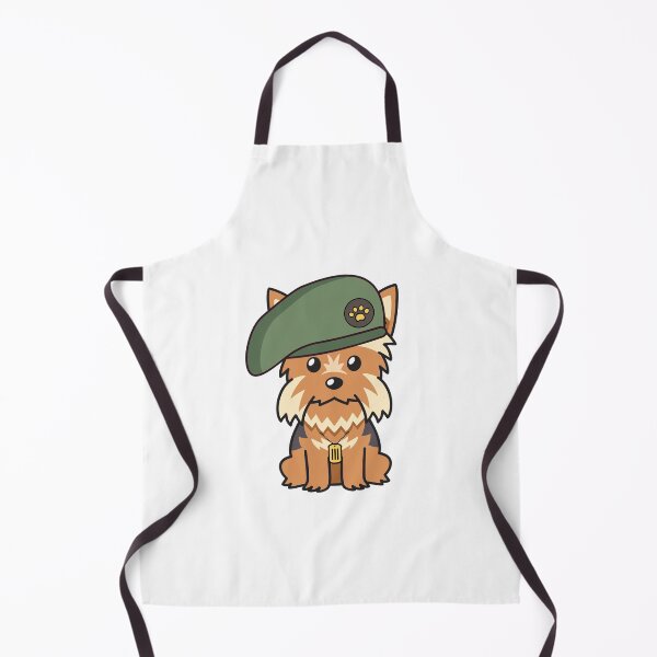 Item preview, Cute Green Beret Yorkshire Terrier guard dog on duty designed and sold by Pet Station.