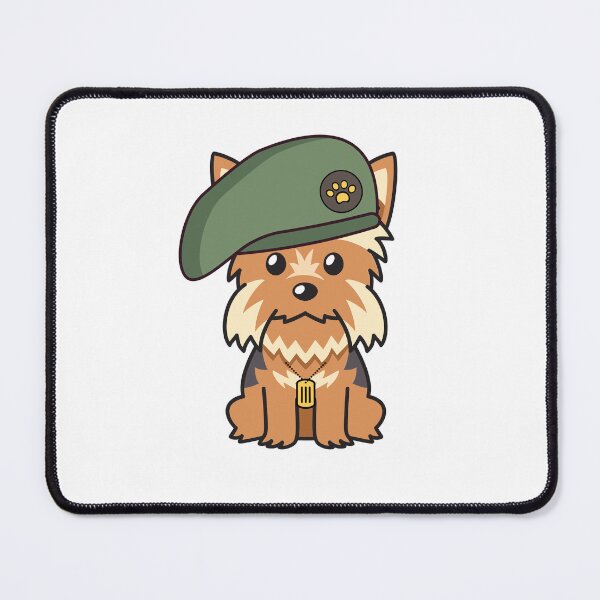 Item preview, Cute Green Beret Yorkshire Terrier guard dog on duty designed and sold by Pet Station.