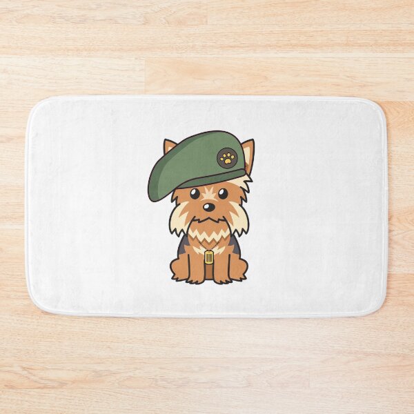 Item preview, Cute Green Beret Yorkshire Terrier guard dog on duty designed and sold by Pet Station.