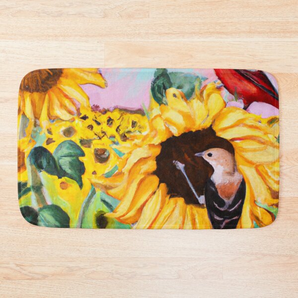 Item preview, Sunflowers Cardinal Birds Watercolor Painting | A beautiful Oil Painting designed and sold by Color-Me-Blue.