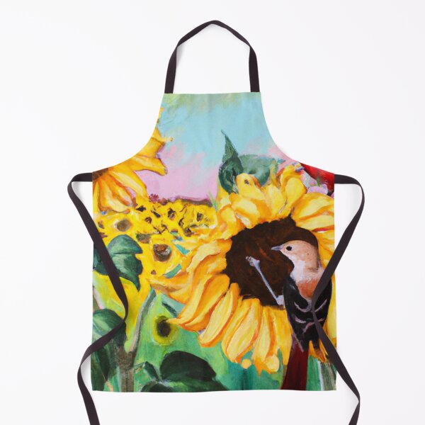 Item preview, Sunflowers Cardinal Birds Watercolor Painting | A beautiful Oil Painting designed and sold by Color-Me-Blue.