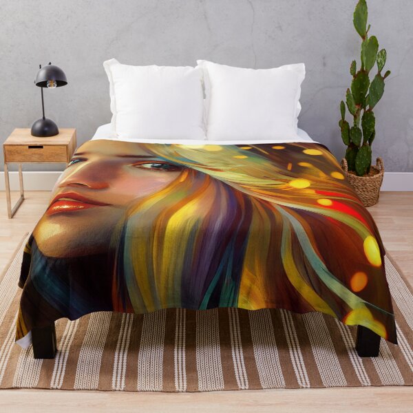 Item preview, a painting of a woman with a flower in her hair designed and sold by DesignAtYO.