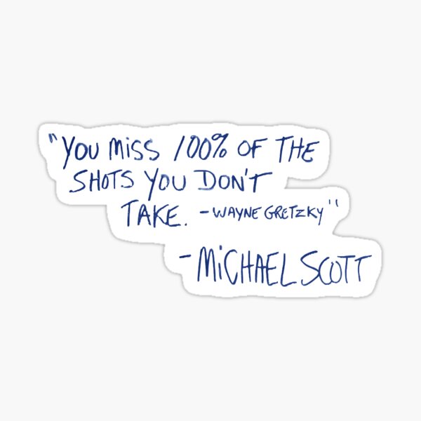 The Office Michael Scott Wayne Gretzky Quote Sticker By Electricgal Redbubble