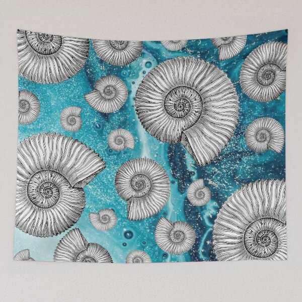 Item preview, Blue Marble Ammonites designed and sold by Lil-Bit-Batty.