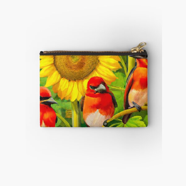Item preview, Sunflowers Cardinal Birds Watercolor Painting | A beautiful Oil Painting designed and sold by Color-Me-Blue.