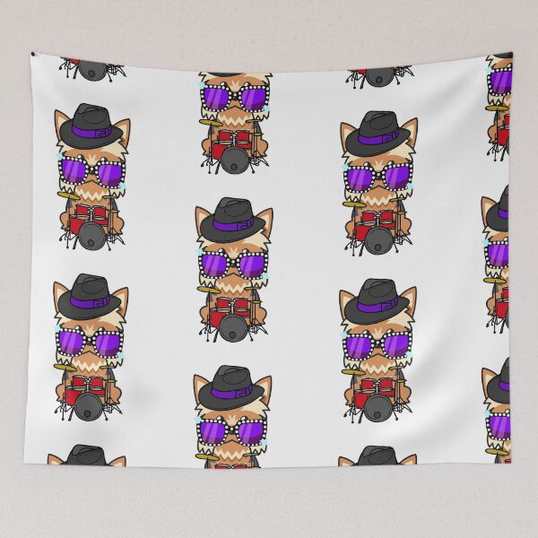 Item preview, Rock and roll Yorkshire Terrier playing drums designed and sold by Pet Station.