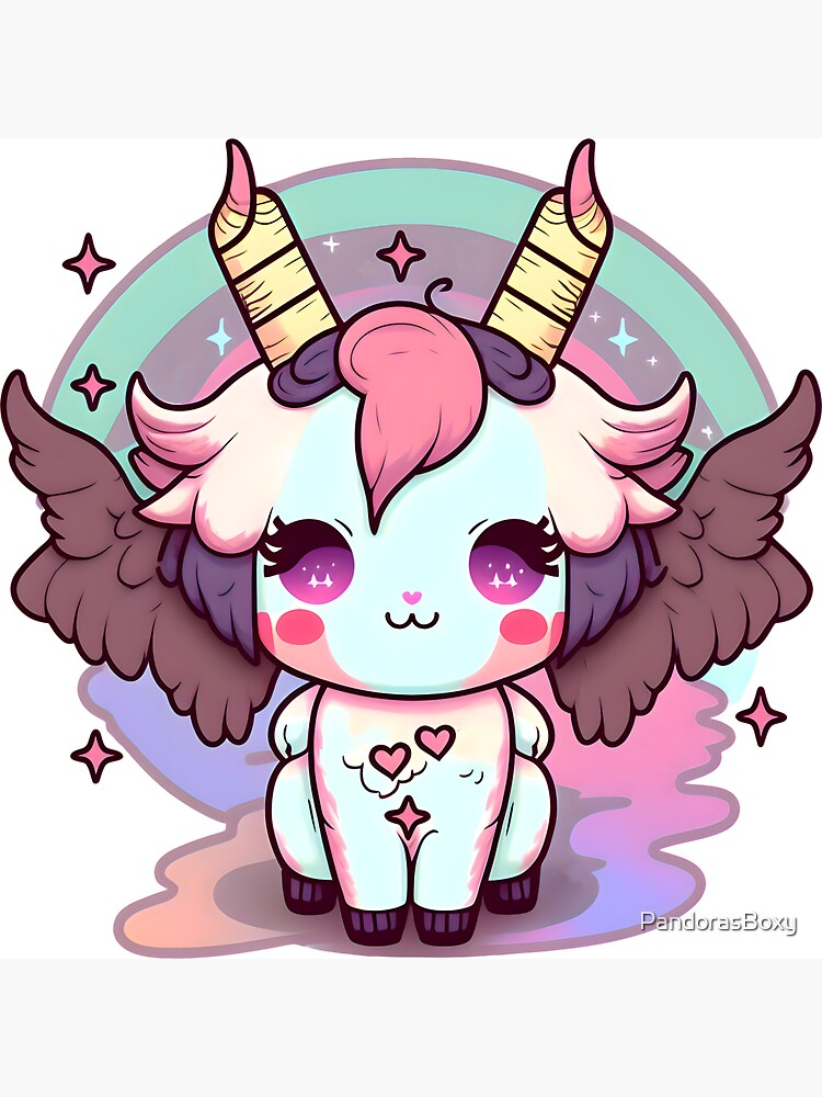 Baphomet Kawaii Rainbow Pastel Anime Horned Goat' Unisex Jersey T-Shirt