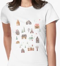 Village de pain d'épice T-shirt col V femme