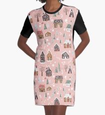 Gingerbread Village Graphic T-Shirt Dress