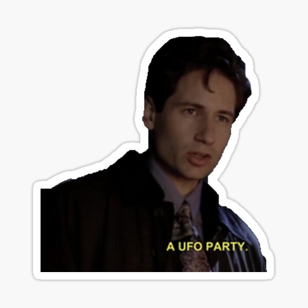 fox mulder, the x files - a ufo party Sticker