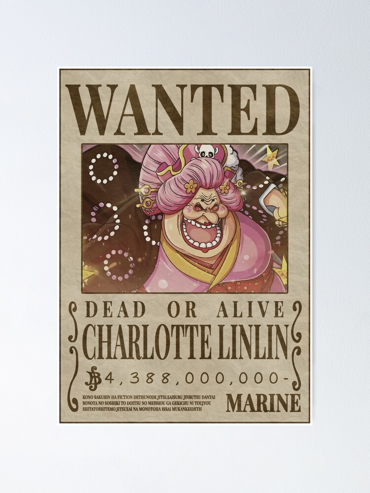 Charlotte Linlin - Big Mom Wanted poster one piece bounty (2023 updated  price ) Sticker for Sale by justchemsou