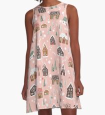 Gingerbread Village A-Line Dress