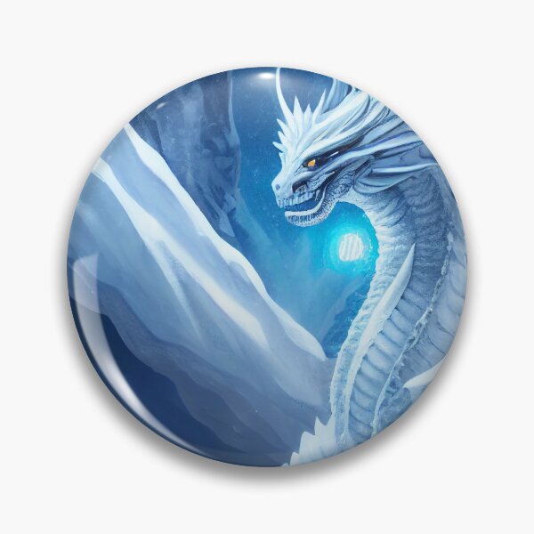 Item preview, a white dragon sitting on top of a snow covered mountain designed and sold by DesignAtYO.