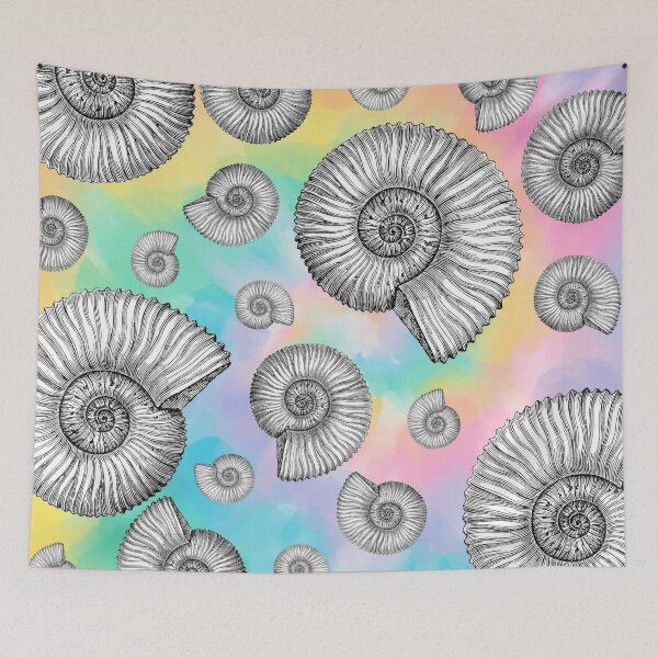 Item preview, Rainbow Tie Dye Ammonites designed and sold by Lil-Bit-Batty.