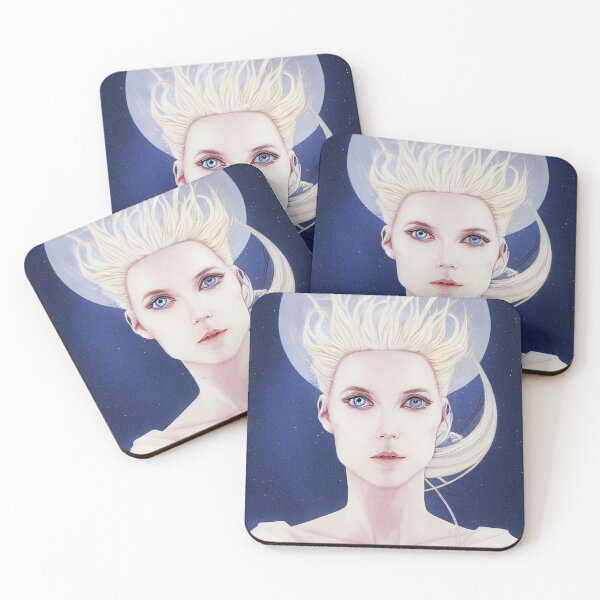Item preview, a painting of a woman with blue eyes and a white hair designed and sold by DesignAtYO.