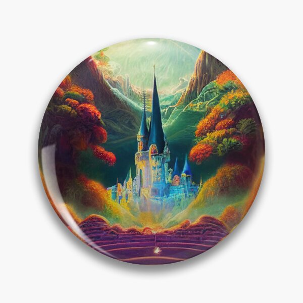 Item preview, a painting of a castle surrounded by mountains designed and sold by DesignAtYO.