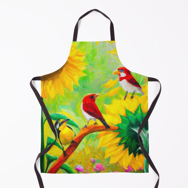 Item preview, Sunflowers Cardinal Birds Watercolor Painting | A beautiful Oil Painting designed and sold by Color-Me-Blue.