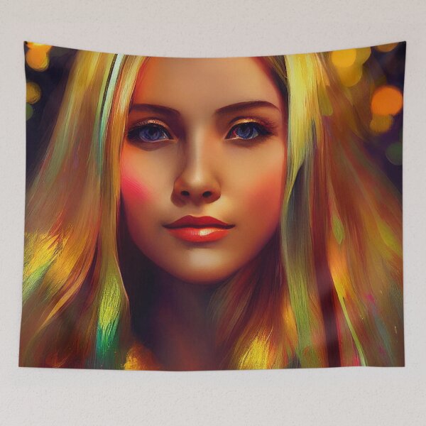 Item preview, a digital painting of a woman's face designed and sold by DesignAtYO.