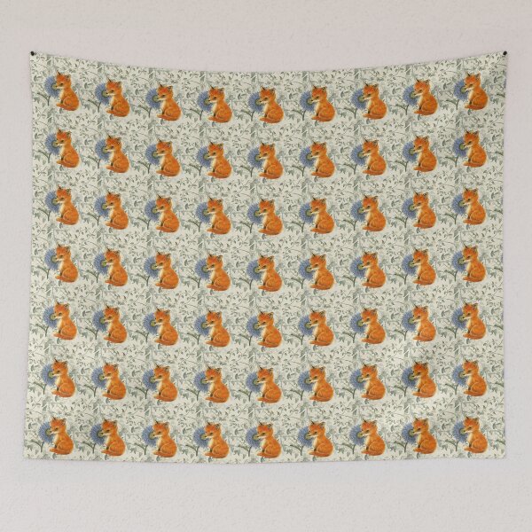 Item preview, Baby Fox Blue Floral Ivy Vines designed and sold by 13Moons.