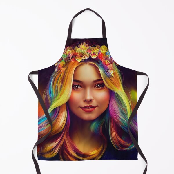 Item preview, a digital painting of a woman with colorful hair designed and sold by DesignAtYO.