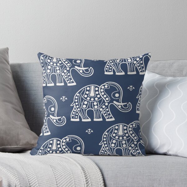Item preview, Elephant in Navy Blue and White designed and sold by JoniandCo.