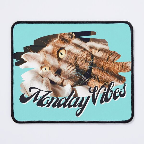 Item preview, Monday Vibes Cat Print. For a cat lover, for a co worker, for a Monday hater. designed and sold by Wentoo.